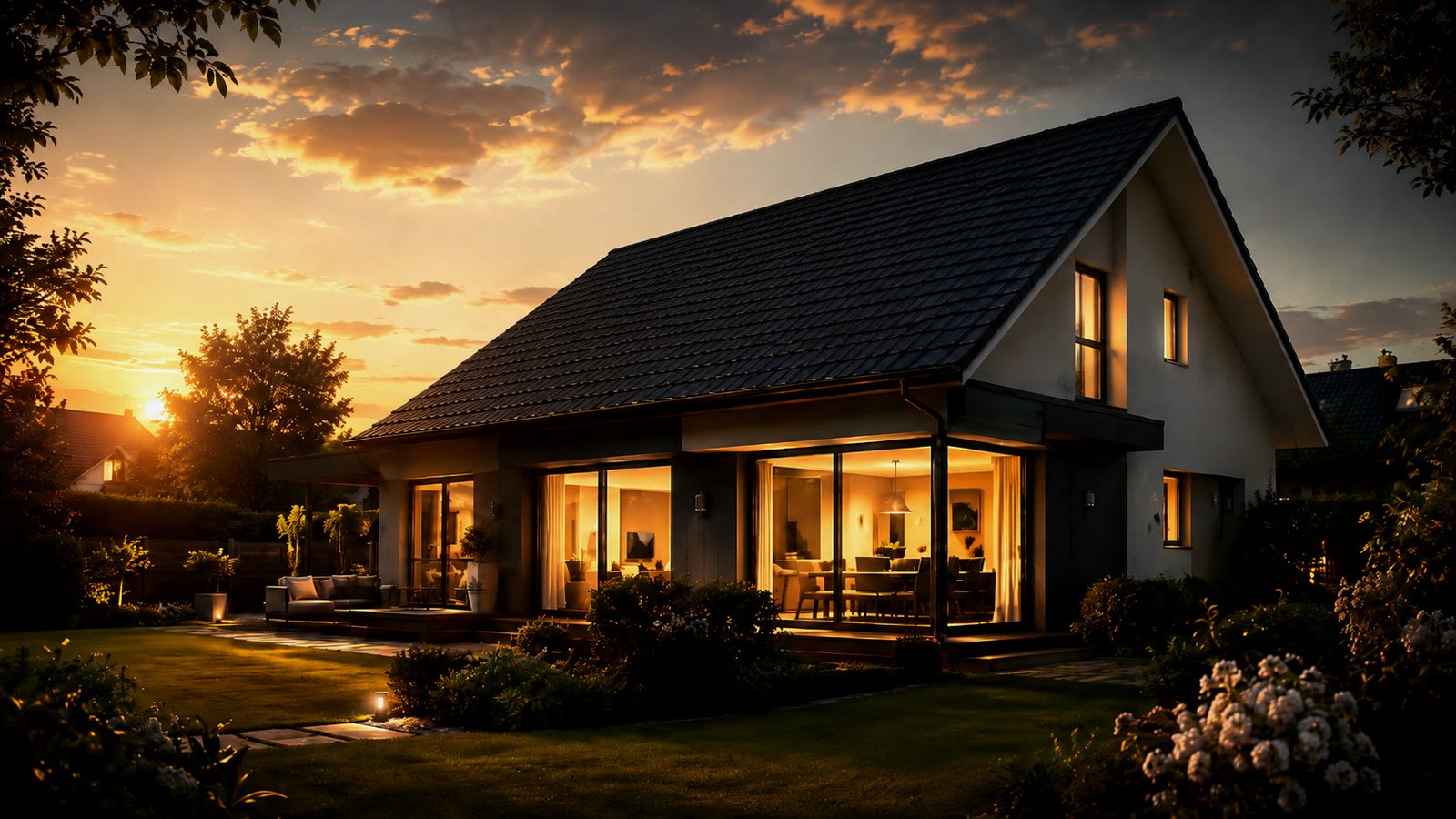 Haus ohne Photovoltaik — voller Netzstrompreis