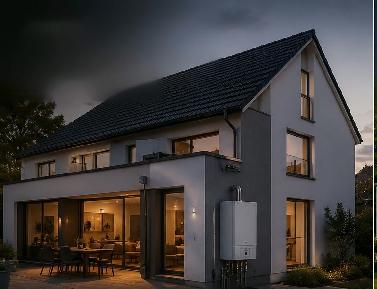 Haus mit alter Gasheizung — hohe Energiekosten