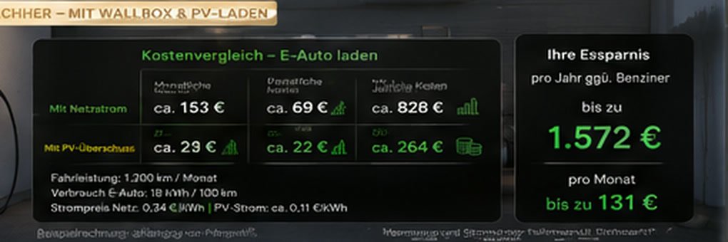 Wallbox mit E-Auto — Laden mit PV-Überschuss